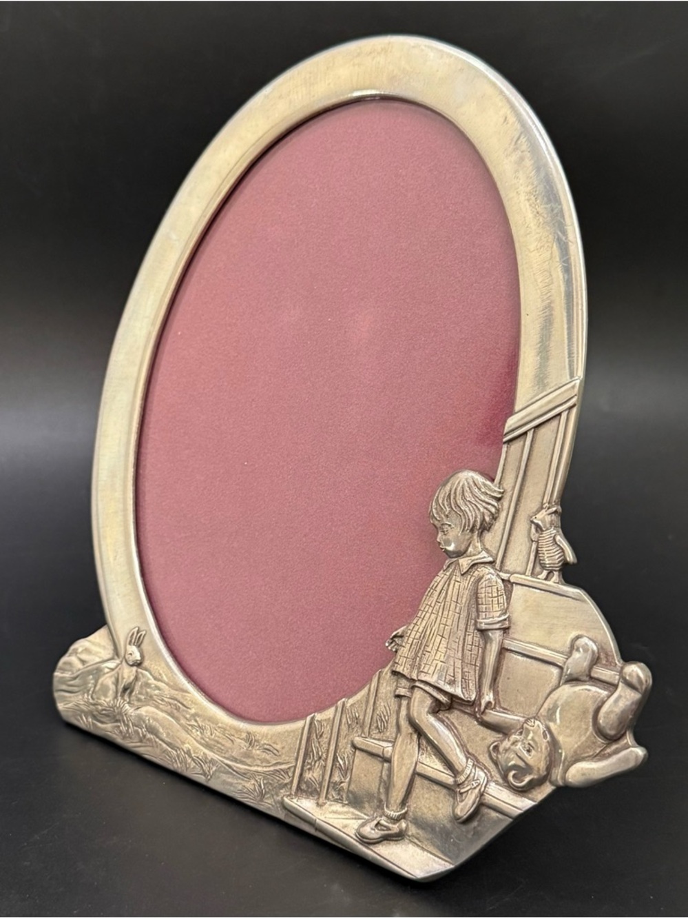 Vintage SEAGULL Pewter Canada X DISNEY Oval Pewter Picture Frame